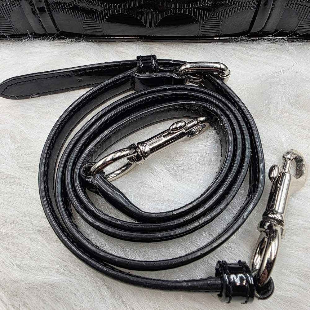 Coach Glossy Black Satchel - Picture 13 of 15